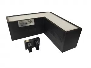 Luminaria LED Lumek En L Tetrix Negra 8W Luz Neutra Artlab
