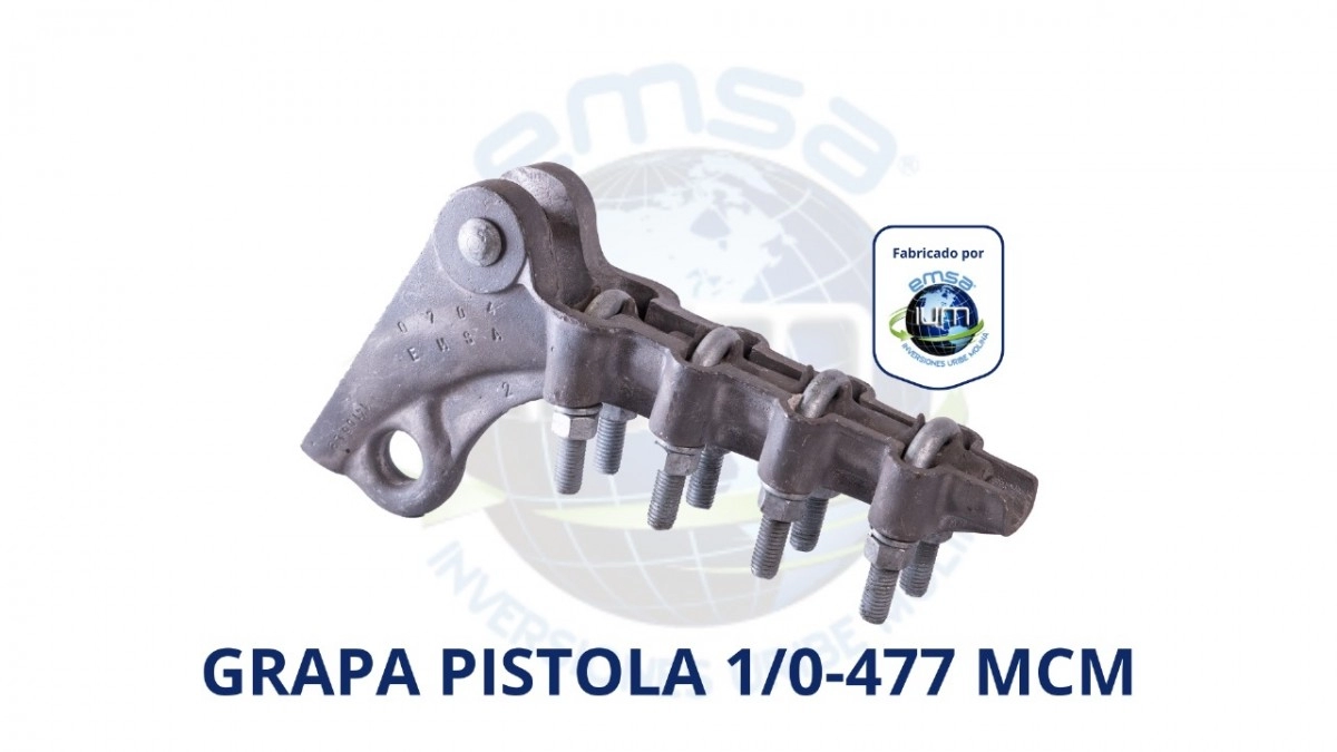 Grapa Retención Pistola 1/0-477 MCM, Aluminio 4 Úes 1/2