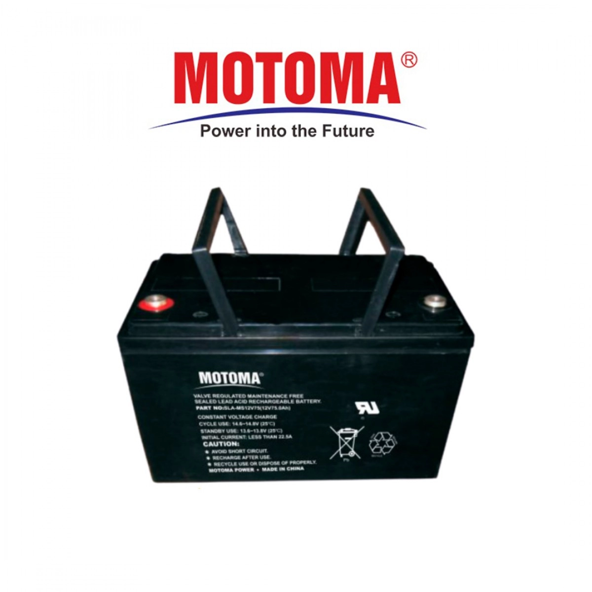 Batería Motoma AGM 12V-75AH 1200 CICLOS-30% W: 23.5Kg