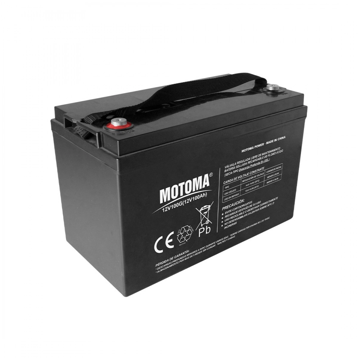Batería de Gel Motoma 12V-100AH 1600 CICLOS-50% W: 31Kg