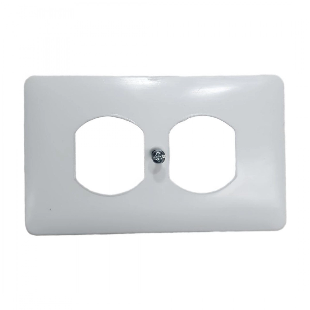 Tapa PVC toma doble Blanca