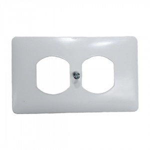 Tapa PVC toma doble Blanca