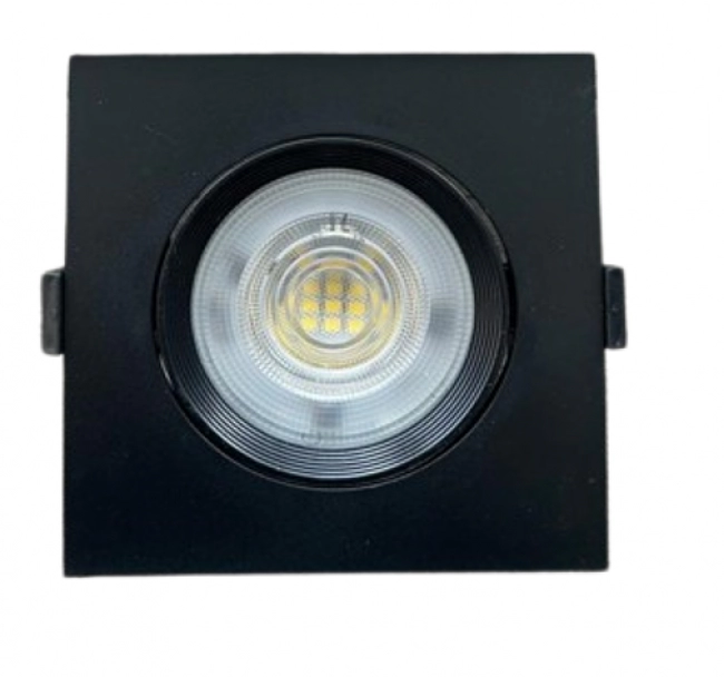 Bala Led Negra Integrada 18W 6500K Cuadrada