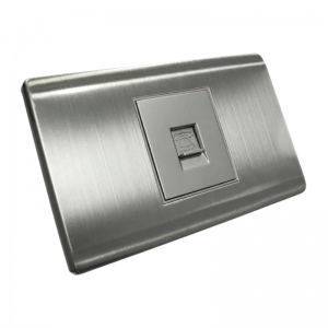 Toma Teléfono Sencilla Acero Inoxidable