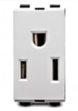 Modulo Tomacorriente Amer 2P+E VETO Plata