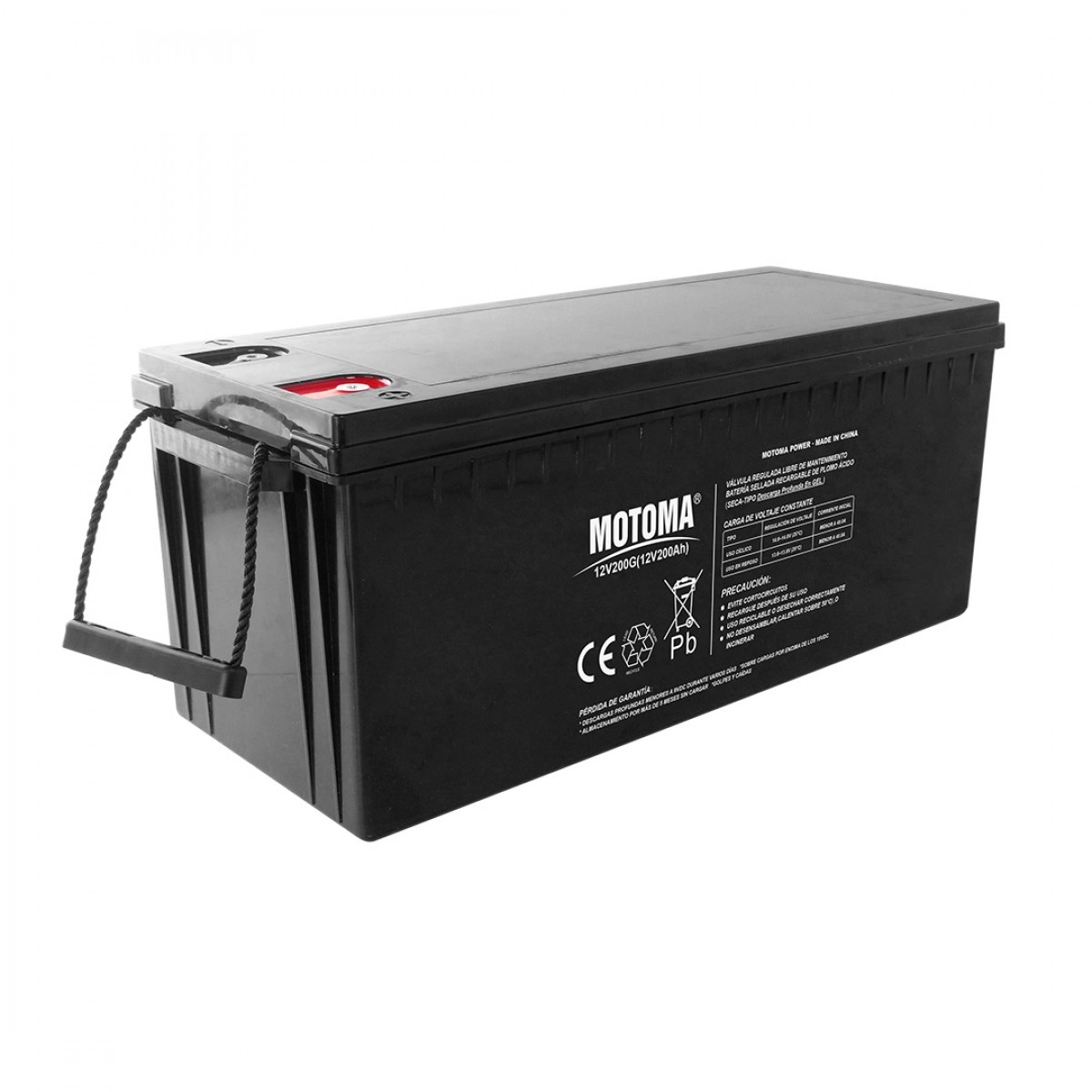 Batería de Gel Motoma 12V-200AH 1600 CICLOS-50% W: 60Kg