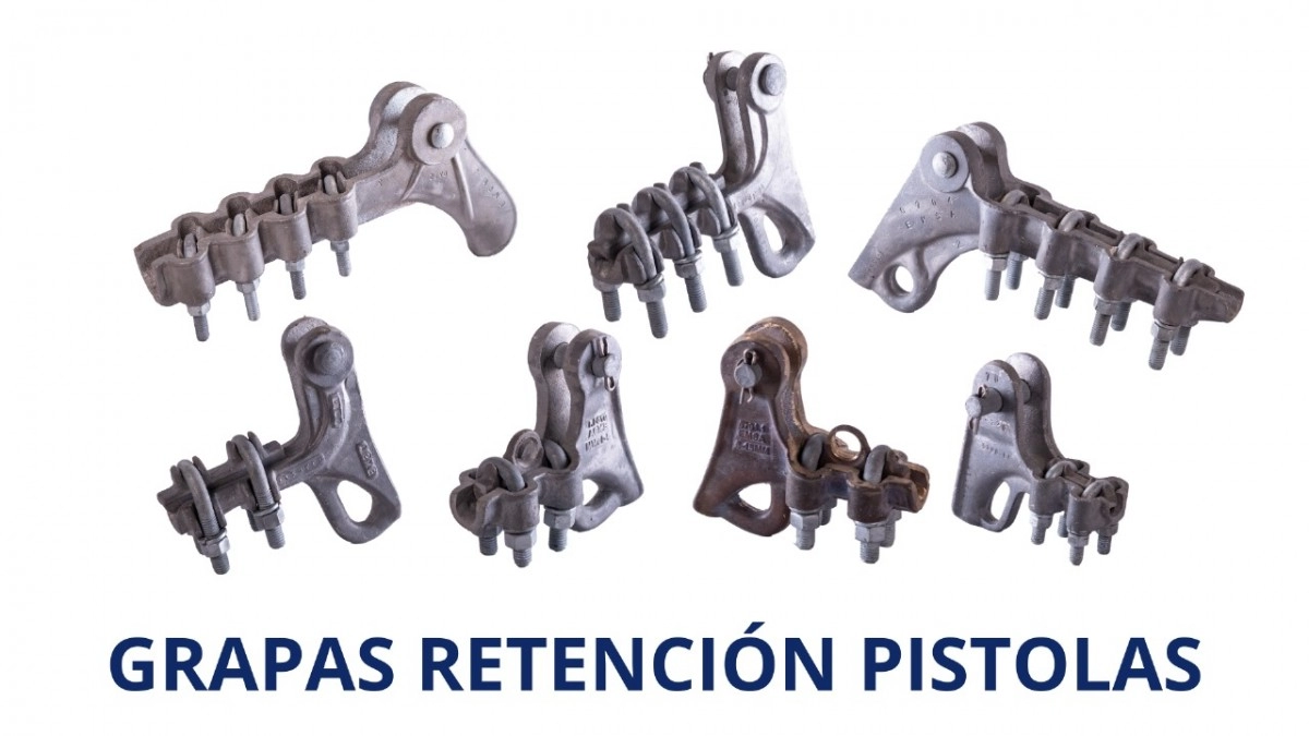Grapa Retención Pistola 4-2/0 AWG, Aluminio, 2 Úes 3/8