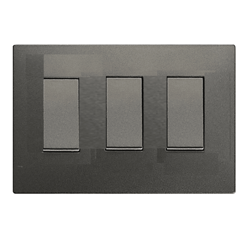 Interruptor Premium Conmutable Triple No Neon Negro