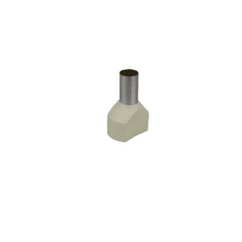 Terminal Aislado Tipo Pin Hueco Doble / 16Mm² / 6A / Marfil