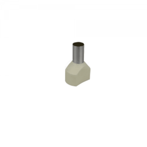 Terminal Aislado Tipo Pin Hueco Doble / 16Mm² / 6A / Marfil