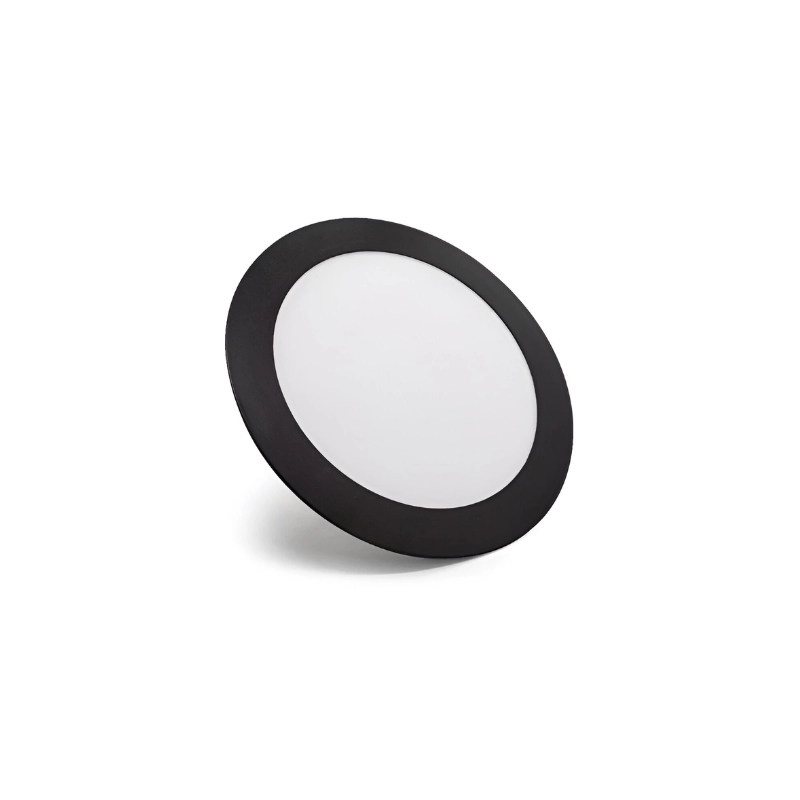 Panel LED Borde Negro Redondo incrustar 18W 8