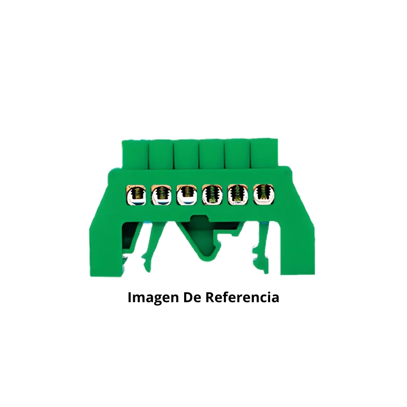 Barraje Distribución Montaje Riel 4P Verde