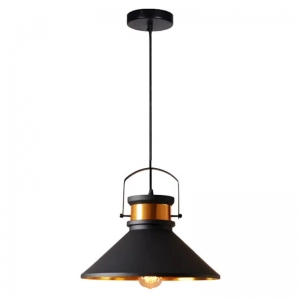 Luminaria Colgante E27 Triangular Negra Ecolite