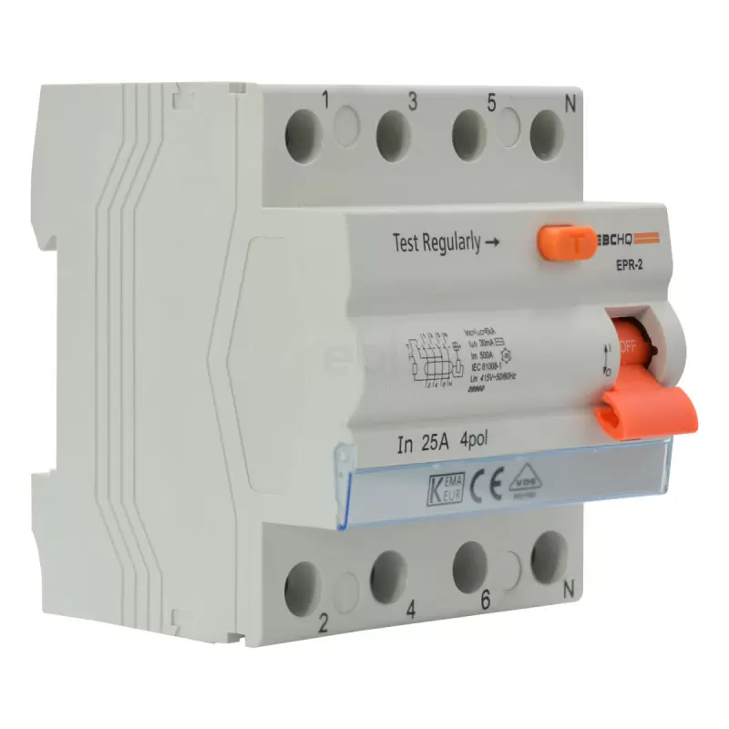 Breaker Diferencial Noark 4X25A 6Ka, 415 Vac