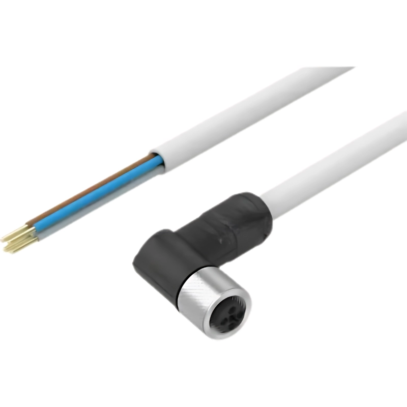 Cable de Conexión Para Alimentación Eléctrica Zócalo M12X1, Codificación T, 5 Metros, 4 Hilos
