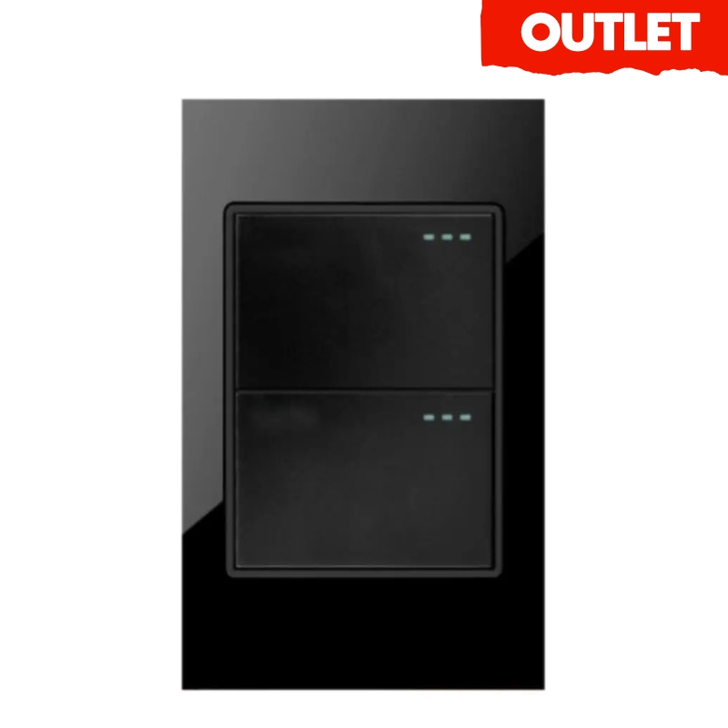 Interruptor Doble Negro Selecta