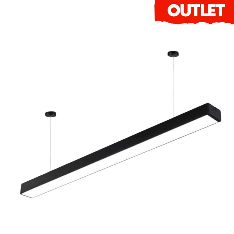 Lampara Led Lineal Negra 40W Oficina 4000K 1.2 Metros