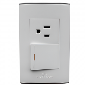 Interruptor+Toma C/P Michell Blanco Ca883