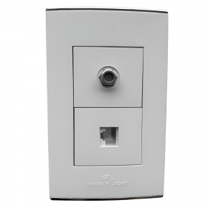 Toma Coaxial + Teléfono Sencilla Blanco