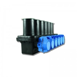 Barraje de 6 Salidas De # 6 a  500 mcm, Tapa Azul