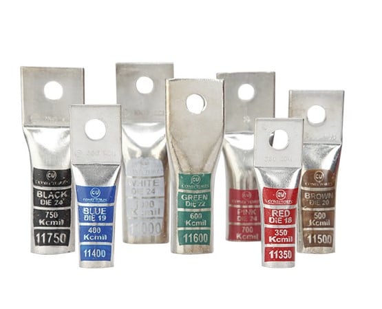 Terminal / Conector de Compresión en Cobre Un Hueco Barril Corto 750Kcmil