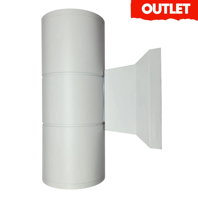 Aplique Cilindro Gu10 X 2 Aluminio Blanco