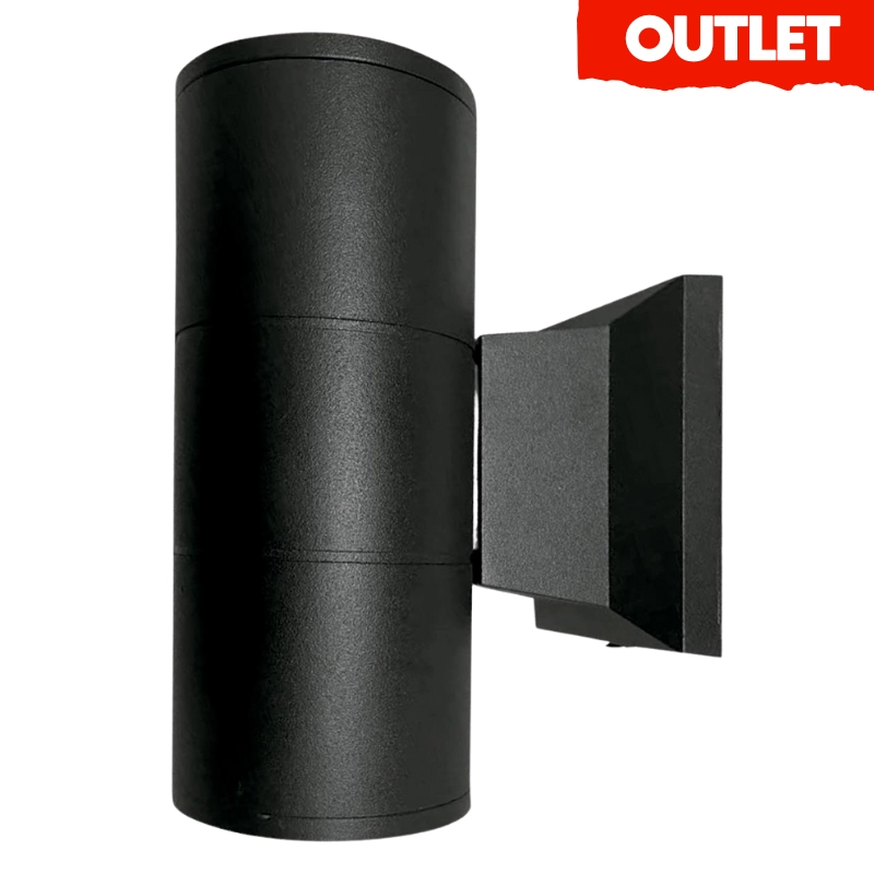Aplique Cilindro Gu10 X 2 Aluminio Negro