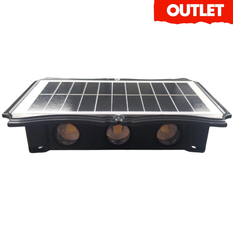 Aplique Pared Solar 3X3 Negro 3 Tonos