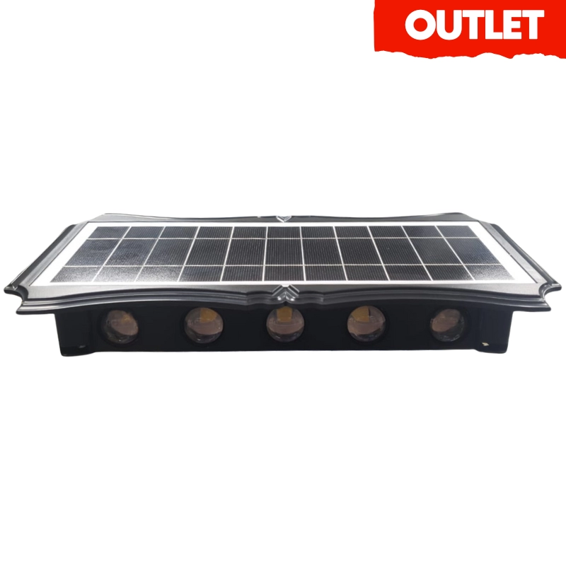 Aplique Pared Solar 5X5 Negro 3 Tonos