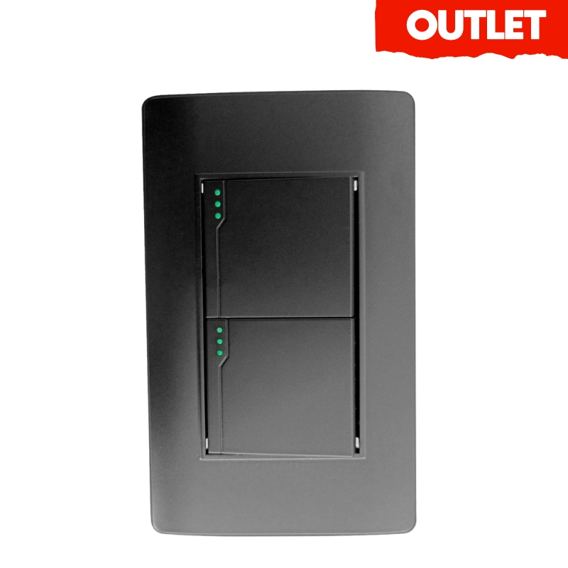 Interruptor Doble Negro Eco