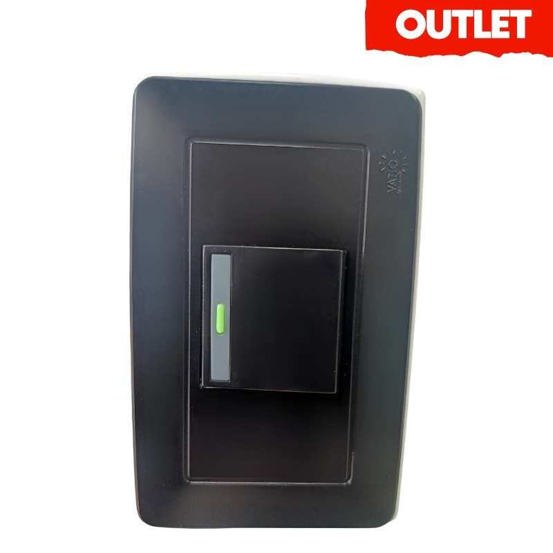 Interruptor Sencillo Negro Eco