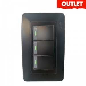 Interruptor Triple Negro Eco