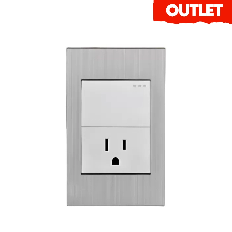 Toma + Interruptor Selecta Metalica
