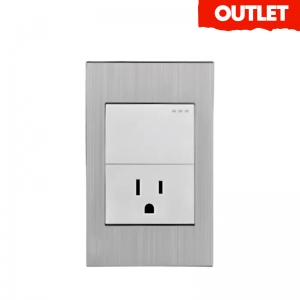 Toma + Interruptor Selecta Metalica