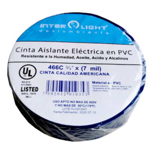 Cinta Aislante En PVC Azul 18 Metros