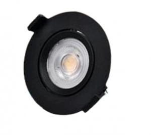 Bala Led Negra Integrada 09W P30 3000K Redonda