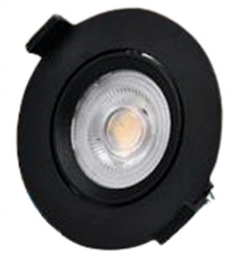 Bala Led Negra Integrada 18W P30 3000K Redonda