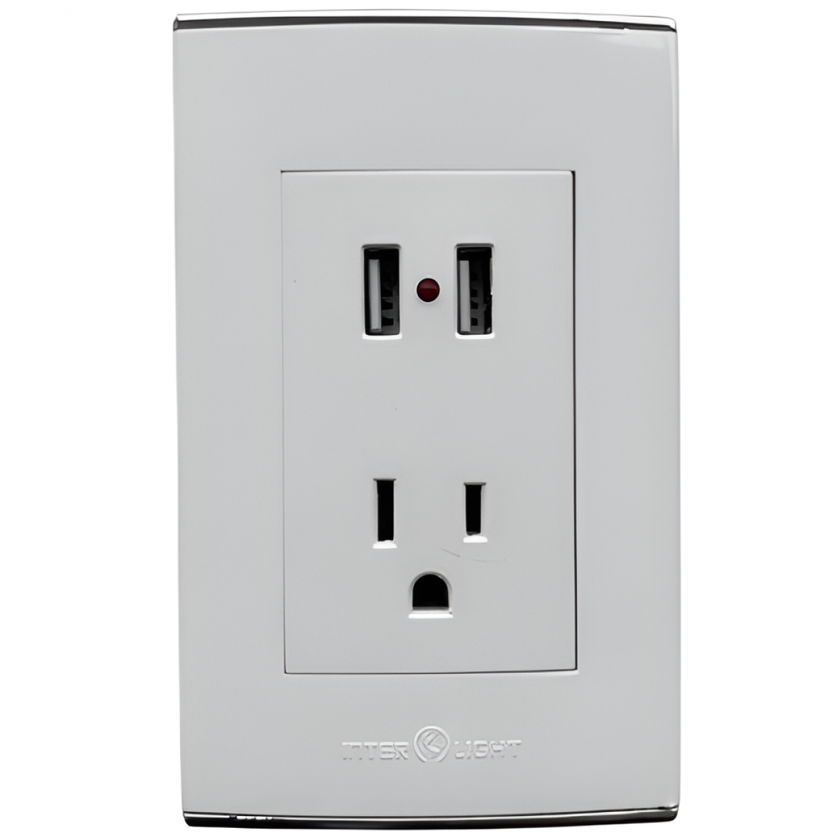 Toma Con Polo + USB Doble Michell Blanco BC1812